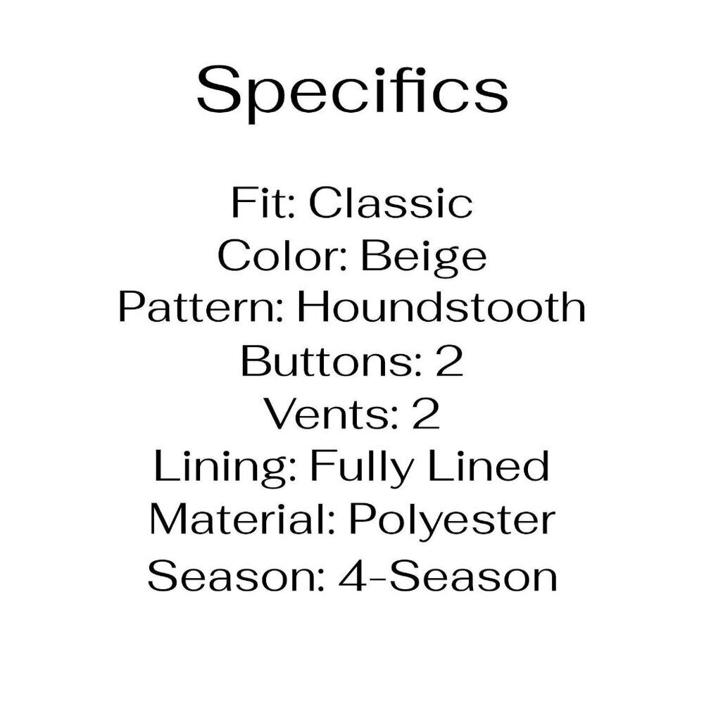 Stafford 42R Beige HT 2-Button Sport Coat Blazer Jacket P415 - Picture 4 of 11